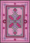Playing Cards Single Card Old Antique Wide Square Corner PINK GEOMETRIC LINE ART