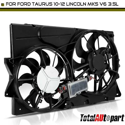 Ventilador de radiador doble con conjunto de cubierta para Ford Taurus Lincoln MKS 10-12 V6 3,5 L Foto 1 de 4