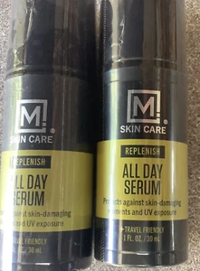 2 Bottles Of M Skin Care Mens All Day Face Serum Replenish 1 FL Oz Fathers Day G - Picture 1 of 2
