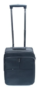 VIP 22 IN SOFTSIDED EXPANDABLE CARRY ON TROLLEY BLACK - Picture 1 of 7