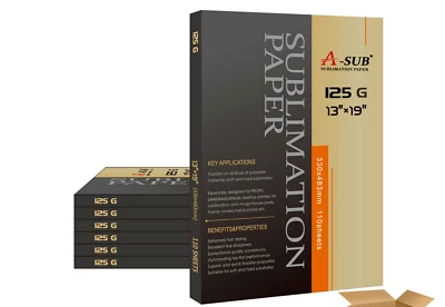 Bulk A-SUB Sublimation Paper 13x19 125g 550 Sheets Inkjet Printer Heat Transfer - Image 1 of 4