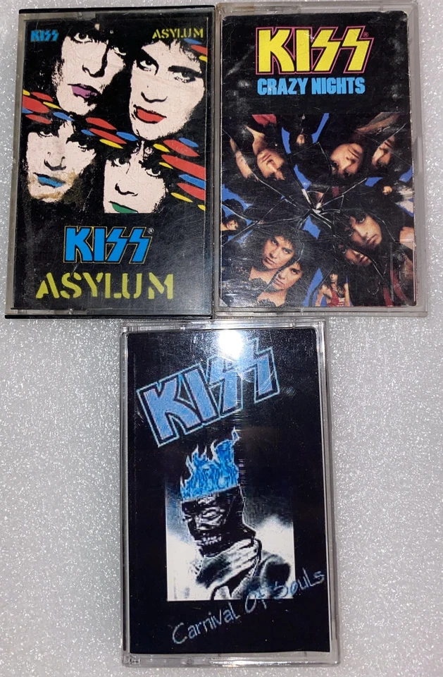 Kiss Cassette Tape Lot 3 Tapes Asylum, Crazy Nights, Rare Carnival Of Souls - Image 1 of 3