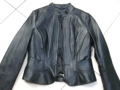 CHAQUETA DE CUERO NEXT 8 10 militar negra caballería real steampunk gótico suave Foto 1 de 4