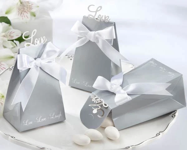 24 Express Your Love Elegant Icon Silver Favor Box Wedding Favor Boxes - Image 1 of 1