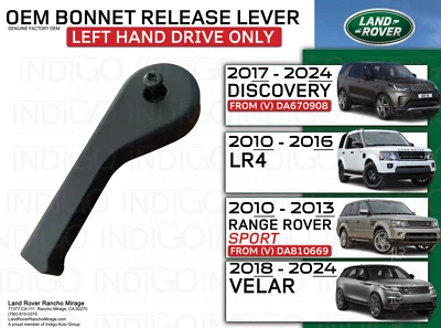 LAND ROVER LR4 / RR SPORT / DISCO 5 / VELAR CAPÓ LIBERACIÓN CABLE MANIJA PALANCA  Foto 1 de 3