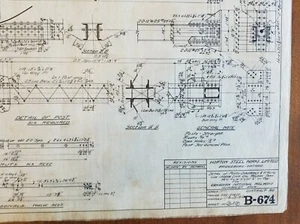 1922 Blueprint CP Railway Chicago Train Bridge & Iron 20.5 X 14"  R2a/ - Picture 1 of 2