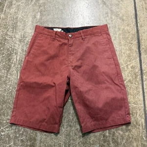 Volcom Corpo Class Chino Shorts Mens 30 Burgundy Workwear High Rise Regular Fit - Picture 1 of 8