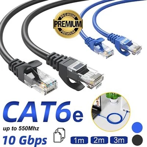 Cat 6 Ethernet Network Lan Cable Patch Lead 0.15m 0.3m 0.5m 1m 2m 3m 5m RJ45 UTP - Picture 1 of 14