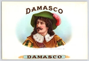 Antique Damasco Pasbach Voice Litho Co, Brooklyn NY Vintage Cigar Box Label 8x6" - Picture 1 of 5