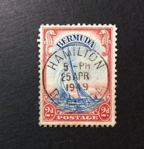 BroadviewStamps Bermuda #109A used VF-XF.  Perfect cancel 25APR1949 HAMILTON - Picture 1 of 2