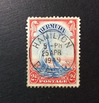 BroadviewStamps Bermuda #109A used VF-XF.  Perfect cancel 25APR1949 HAMILTON - Image 1 of 2
