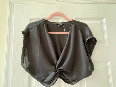 Forever 21 Black Cute Top Cropped Straps Size Medium M New Without Tags - Image 1 of 4