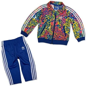 ADIDAS ORIGINALE BAMBINO REGALO BAMBINA NASCITA ABITO BLU COLORATO MODELLO 68 - Foto 1 di 4