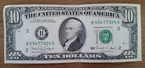 US Banknote Ten Dollars 1990 - Picture 1 of 2