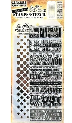 Juego de estampillas transparentes y puntos degradados y plantillas cuadradas de Tim Holtz NUEVO Foto 1 de 2