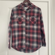 Treasure & Bond Red Plaid Button Down Shirt Women’s Size XS