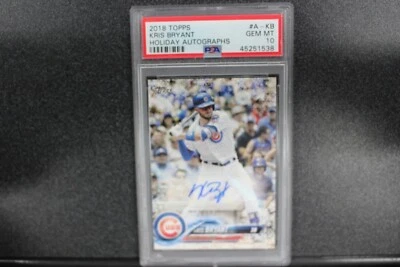 2018 Topps Kris Bryant Holiday Auto 1/5 PSA 10 - Image 1 of 2