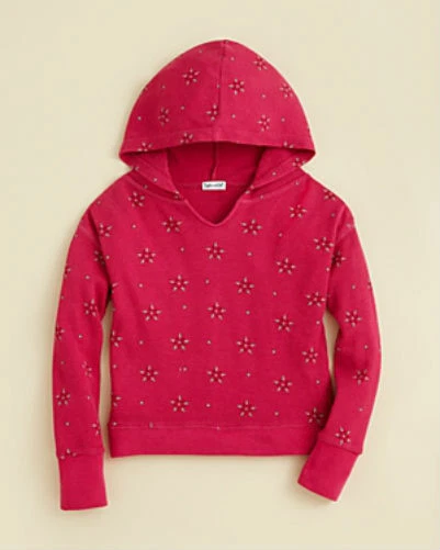 Splendid Girls' Snowflake Print Thermal Hoodie - Sizes 4-6X~NWT~Org. $48~Pink - Image 1 of 1
