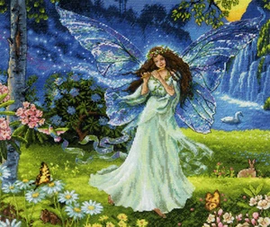 Cross Stitch Kit ~ Gold Collection Fantasy Spring Fairy Magical Forest #70-35354 - Picture 1 of 3