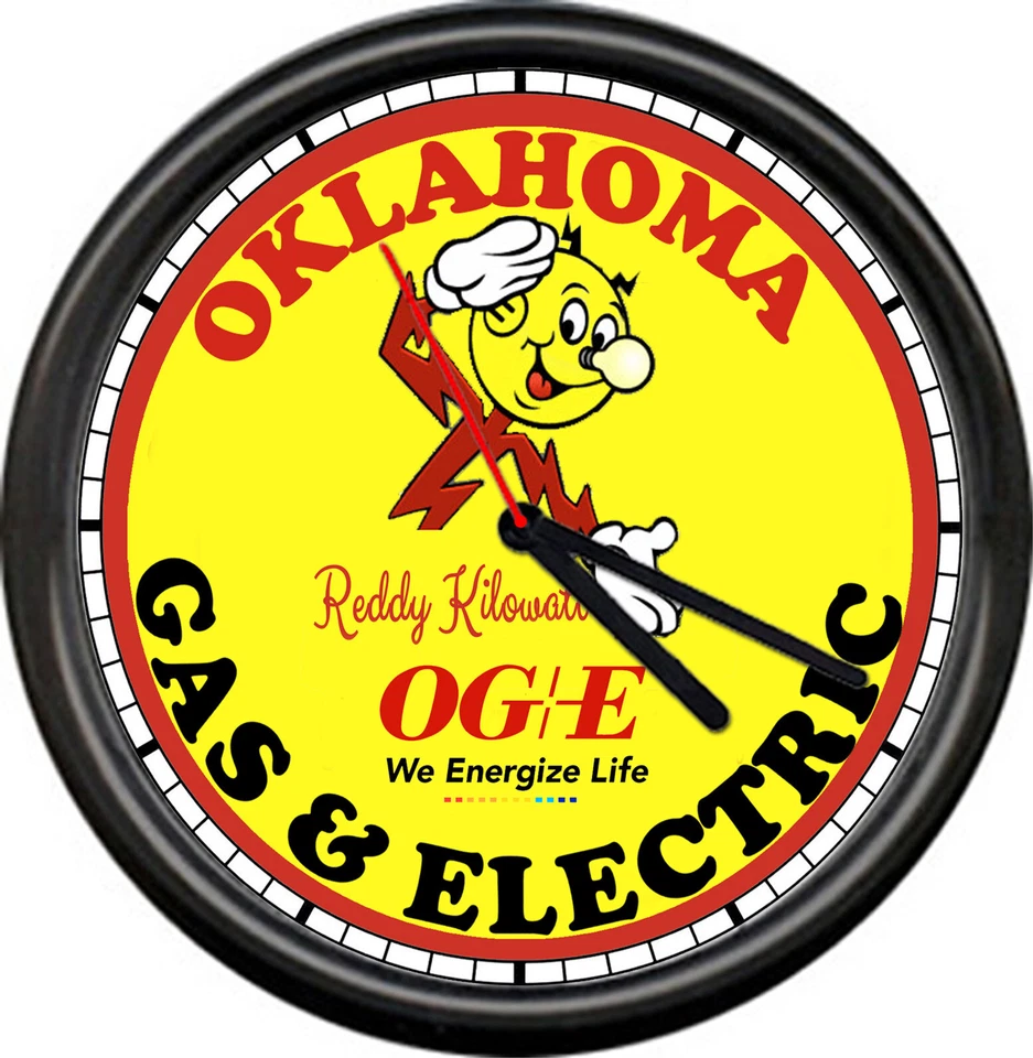 Reddy Kilowatt Oklahome Gas And Electric Company Service Sign Wall Clock - Image 1 of 1
