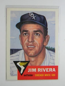JIM RIVERA #156 Chicago White Sox-Topps1953 Series-1991 Reprint Printed Autograp - Picture 1 of 2