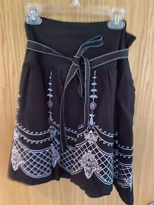 Speechless Girl's Tweens Skirt Size Medium Black with White Embroidery EUC - Picture 1 of 6