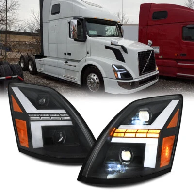 LED Headlights For Volvo VNL VNM 2004-2018 VN 2004-2015 VNX 2015-2018 Head Lamps Foto 1 de 4