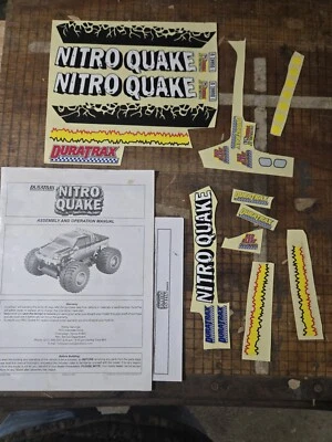 Decal Sheet Duratrax Nitro Quake - 1/8 4WD RC Nitro Monster Truck VTG RARE - Image 1 of 3