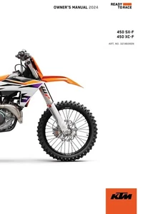 Guía de libro manual del propietario de KTM 2024 450 SX‐F EE. UU. - Imagen 1 de 14