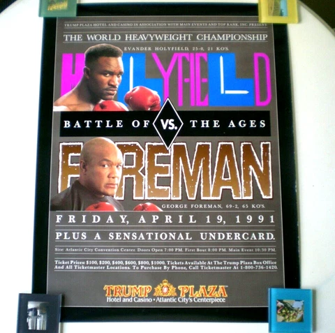 Evander Holyfield vs. George Foreman Boxing Event Official Poster, Trump Plaza Cover