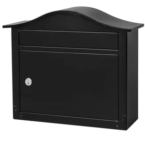 Architectural Mailbox 13.4x5.8x16.7  Wall Mount Locking Mailbox - Black - Picture 1 of 11