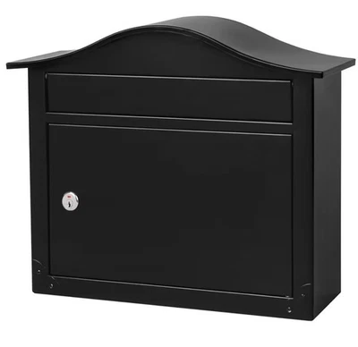 Architectural Mailbox 13.4x5.8x16.7  Wall Mount Locking Mailbox - Black - Image 1 of 4