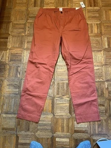NWT Brooks Brothers Pants Men XL Orange Straight Chinos Elastic Waist 34x31 - Picture 1 of 10