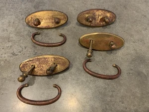 Vtg Brass Bail Drawer Pulls Lot Of 4 Missing One Handle - Picture 1 of 7
