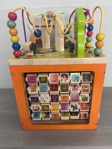 Children's Wooden Activity Cube - Activity Center for Kids B Toys - Zany Zoo - Picture 1 of 6