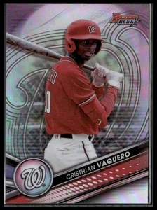 Cristhian Vaquero 2022 Bowman's Best Top Prospects Refractor #TP-26 Nationals - Picture 1 of 2