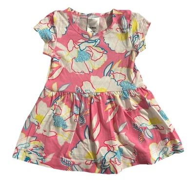 Baby Girls Bonds Pink Floral Print Dress Inbuilt Romper Size 000  Exc Cond - image 1 of 2