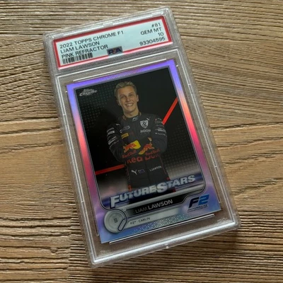 Liam Lawson 2022 Topps Chrome - F1 / Formula 1 Pink Ref /75 (PSA GEM MT 10) - Image 1 of 3