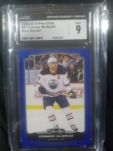 2022-23 O-PEE-CHEE Blue Border #97 CONNOR McDAVID CGC Mint 9 - Picture 1 of 2