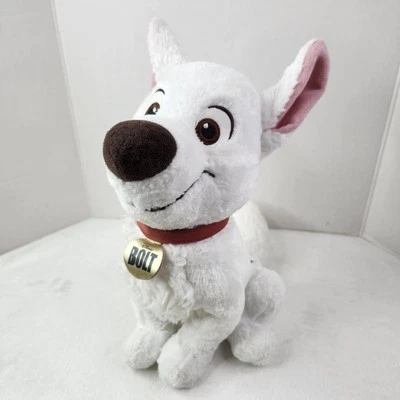 Disney BOLT 14" Plush White Dog Stuffed Animal Toy Sitting Embroidered Eyes  - Image 1 of 4