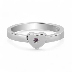 Tiffany & Co. Paloma Picasso Ruby Modern Heart Ring 925 Sterling Silver Size 4.5 - Picture 1 of 5