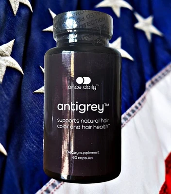 UNA VEZ AL DÍA Antigris Apoyo Color Natural del Cabello y Salud del Cabello 60ct Suministro para 1 Mes Foto 1 de 3