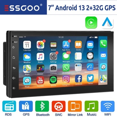 7 Zoll 2DIN Android 13 32G Carplay Autoradio Bluetooth GPS NAVI WiFi RDS USB ASP - Bild 1 von 4