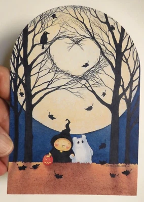 2 Cards Recycled Nice HALLOWEEN By Mary C. Melcher Happy Halloween Love to You - Image 1 of 4