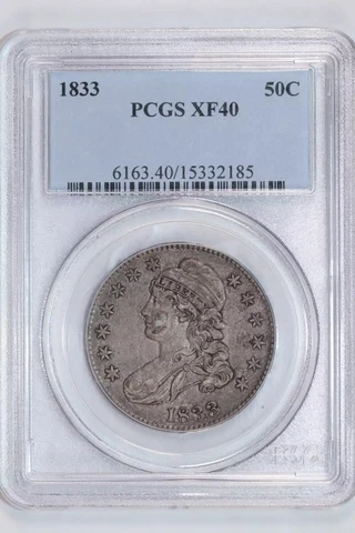 1833 CAPPED BUST HALF DOLLAR PCGS XF40 - ORIGINAL VERY PQ! Cover