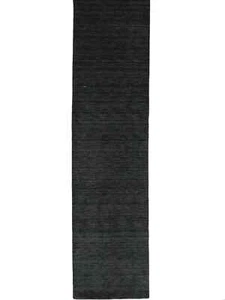 Charcoal Solid Hand-Loomed 3X10 Gabbeh Wool Rug Oriental Home Decor Carpet - Picture 1 of 12