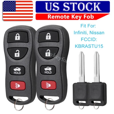 2 Repuestos Para Nissan Altima Máxima 2005 2006 Mando a Distancia Coche Llavero + Llave de Encendido Foto 1 de 4