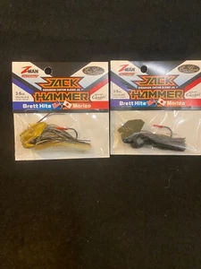 2 Lot Z Man Evergreen Jack Hammer 2- 3/8 oz custom bladed bass jig Two Colors - Picture 1 of 3
