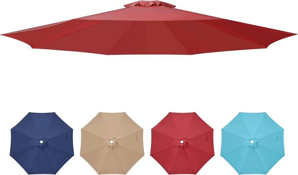 Paraguas grande de canoya/patio de 9 pies/base redonda opción múltiple duradero mercado al aire libre Foto 1 de 4