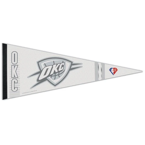 OKLAHOMA CITY THUNDER CITY NBA 75TH ANNIVERSARY ROLL UP FELT PENNANT 12"x30" NEW Cover